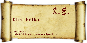 Kirs Erika névjegykártya